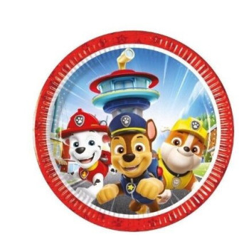 8 pratos 20cm Patrulha Pata