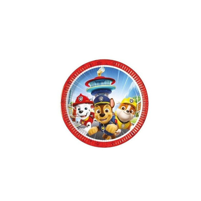 8 pratos 20cm Patrulha Pata