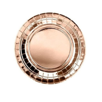 6 pratos rose gold 18cm