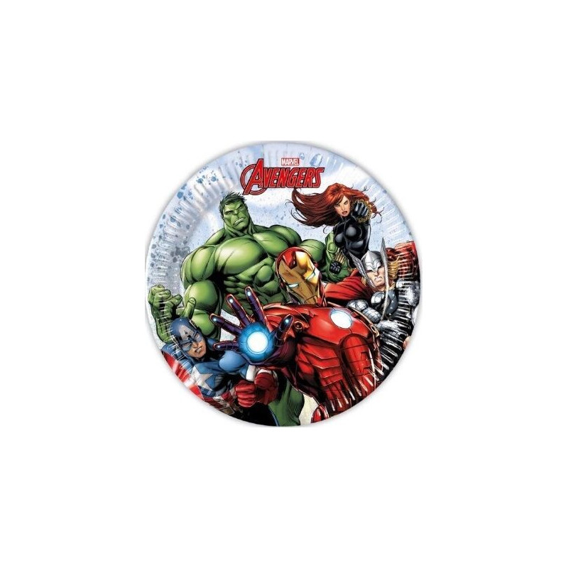 8 pratos 20 cm Avengers Stones