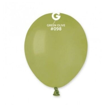 100 balões de latex Gemar 5" Verde azeitona