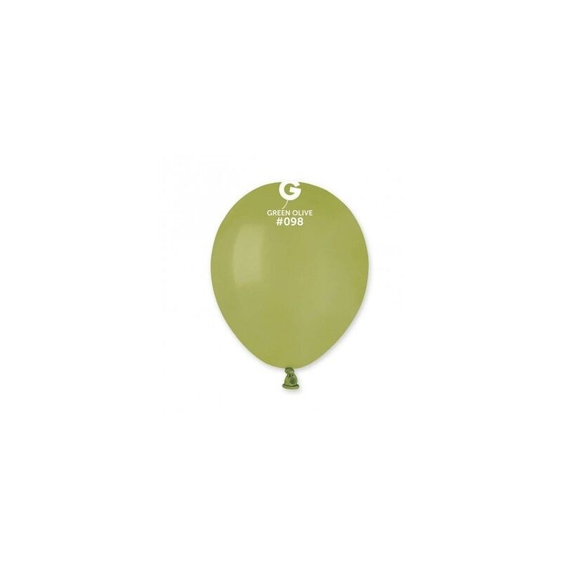 100 balões de latex Gemar 5" Verde azeitona