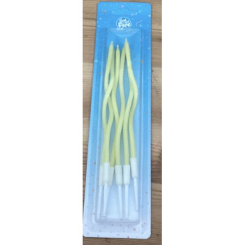 6 velas altas torcidas amarelas