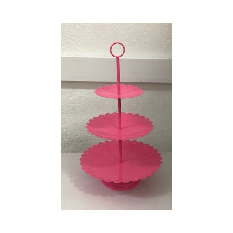 Estrutura 3 pratos rosa forte (aluguer sob consulta)