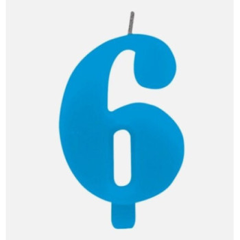 Vela Sparkling azul 9,5 cm Nº 6
