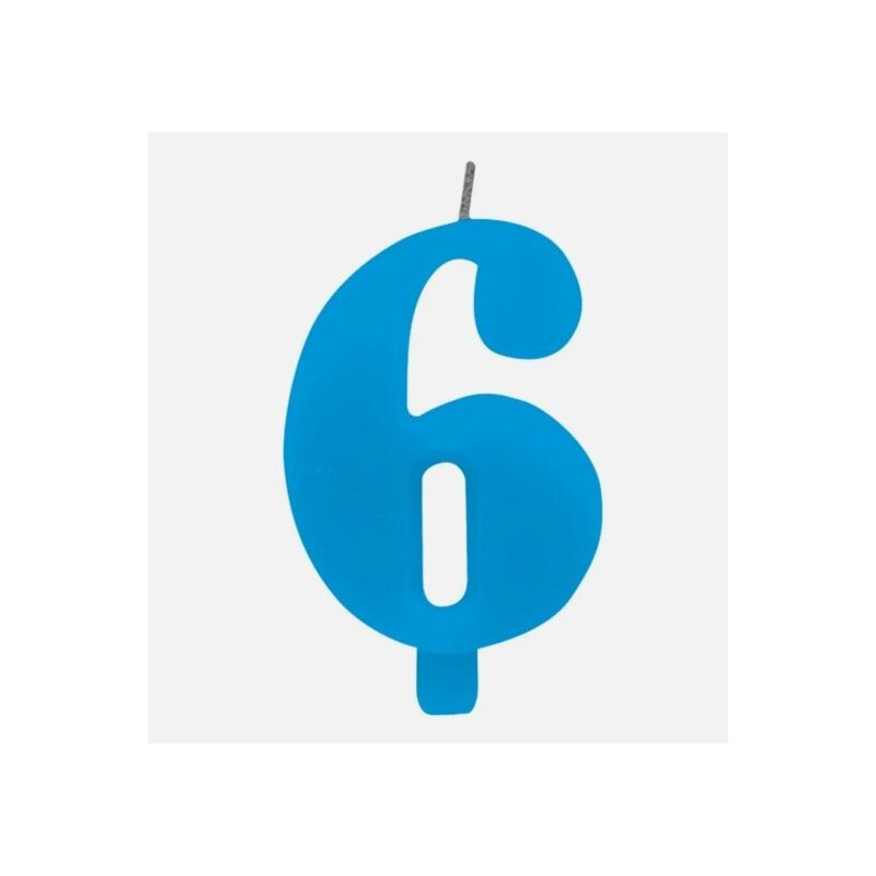 Vela Sparkling azul 9,5 cm Nº 6
