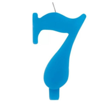 Vela Sparkling azul 9,5 cm Nº 7