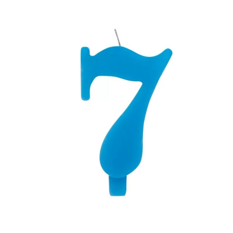Vela Sparkling azul 9,5 cm Nº 7