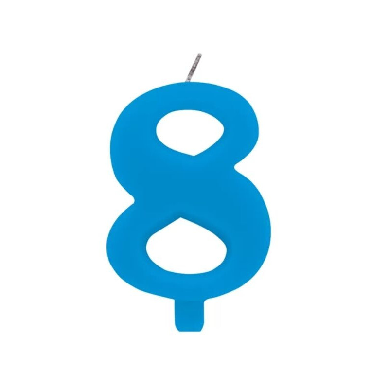 Vela Sparkling azul 9,5 cm Nº 8