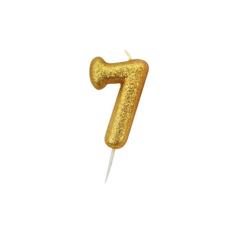 Vela Glitter nº 7 - ouro
