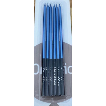 6 velas 15 cm azul e preto