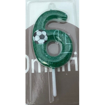Vela 6cm verde futebol nº 6