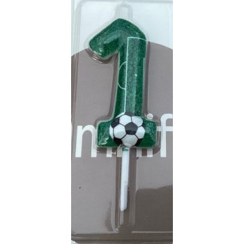Vela 6cm verde futebol nº 1