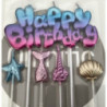 Conjunto velas Happy Birthday tema mar