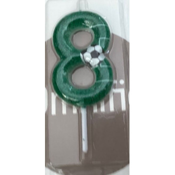 Vela 6cm verde futebol nº 8