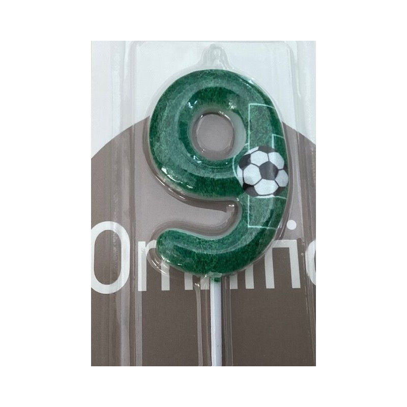 Vela 6cm verde futebol nº 9