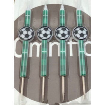 4 velas 10,5cm futebol