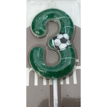 Vela 6cm verde futebol nº 3