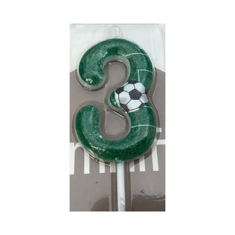 Vela 6cm verde futebol nº 3