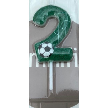 Vela 6cm verde futebol nº 2