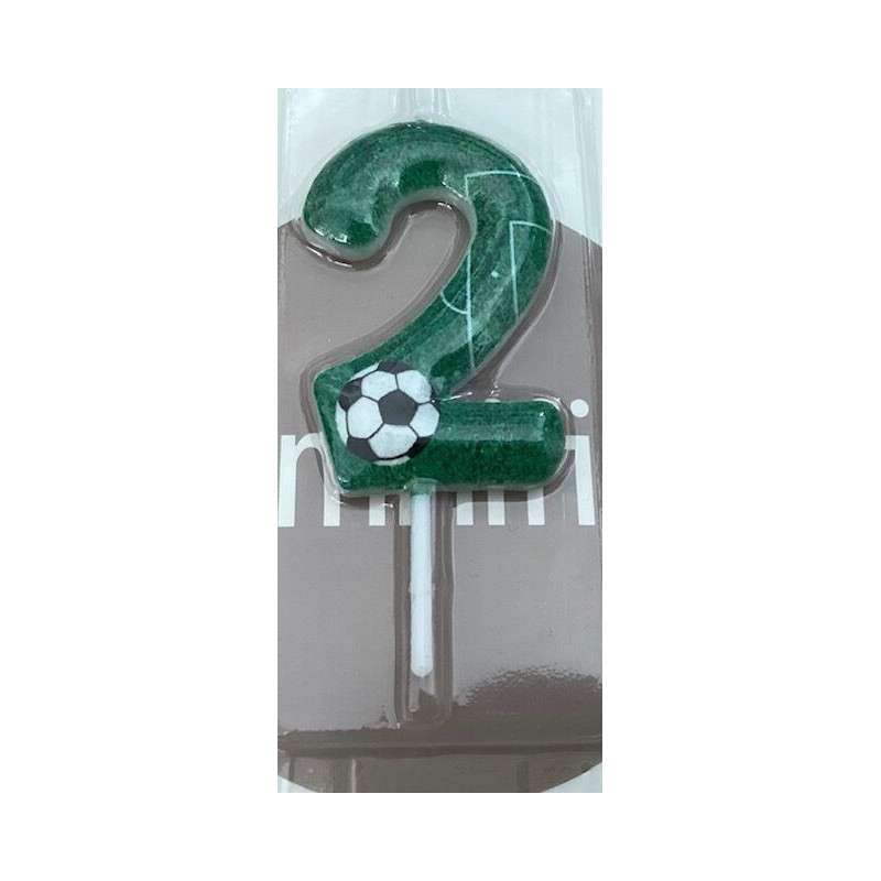 Vela 6cm verde futebol nº 2