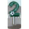 Vela 6cm verde futebol nº 2