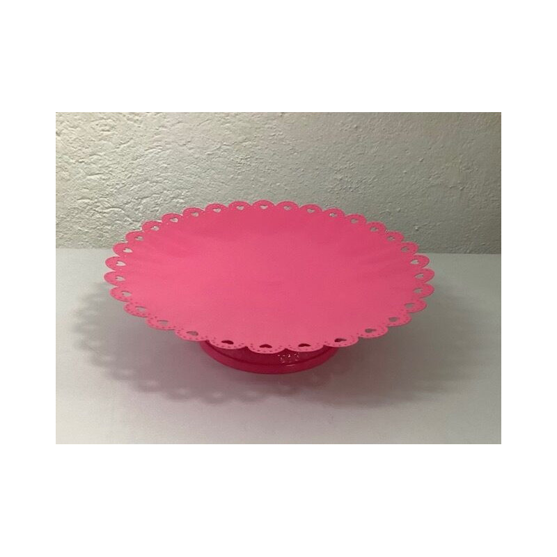 Prato pé grande metal rosa forte (aluguer sob consulta)