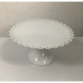 Prato pé grande metal branco (aluguer sob consulta)
