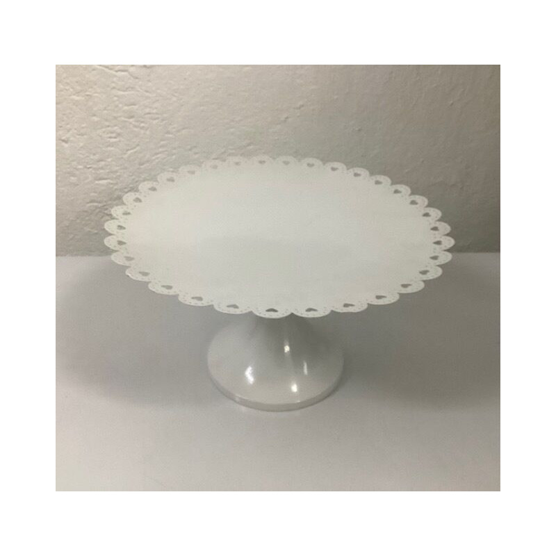 Prato pé grande metal branco (aluguer sob consulta)