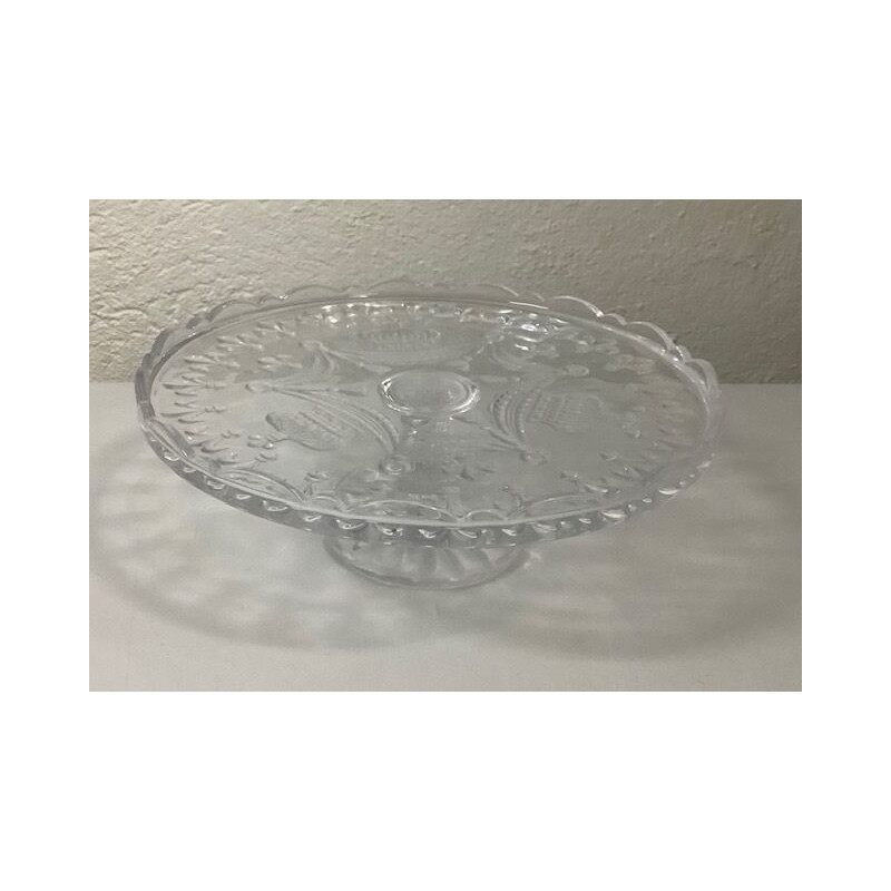 Prato pé vidro com relevos 30x11cm (aluguer sob consulta)