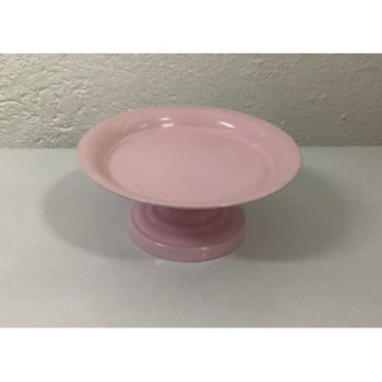 Prato pé metal rosa pequeno (aluguer sob consulta)