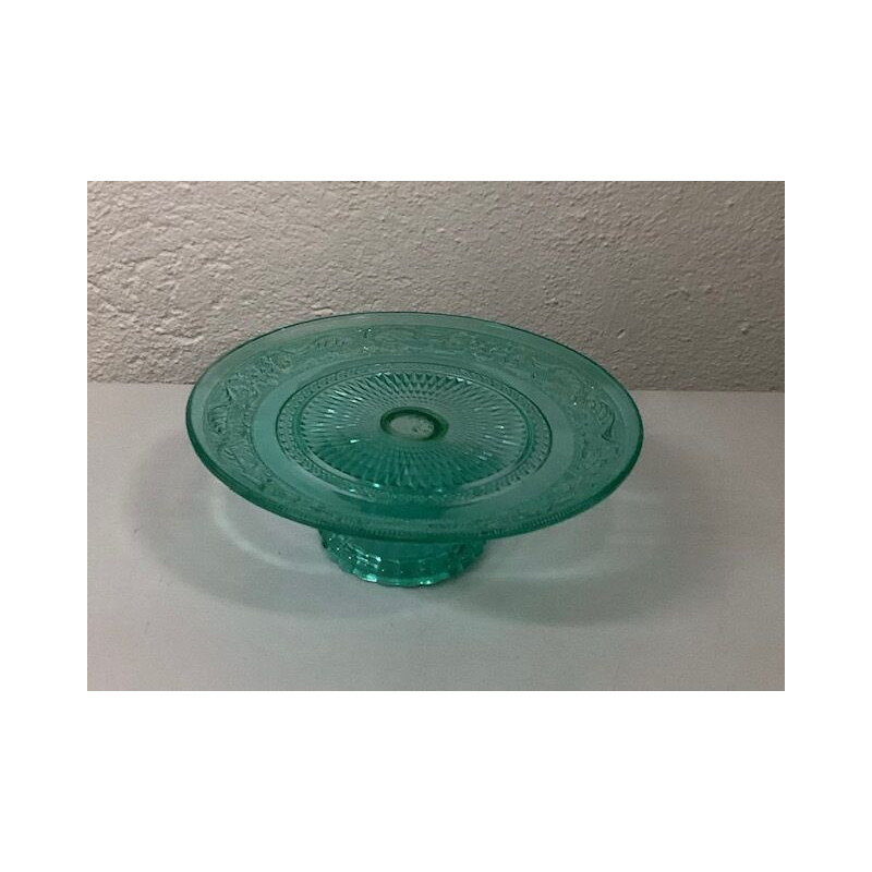 Prato pé pequeno vidro verde (aluguer sob consulta)