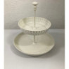 Suporte metal branco 2 pratos (aluguer sob consulta)