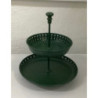 Suporte 2 pratos metal verde (aluguer sob consulta)