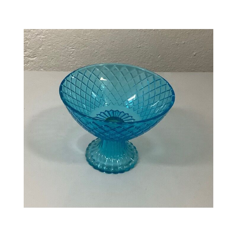 Taça pé vidro azul pequena (aluguer sob consulta)