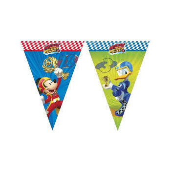 Bandeirinhas Triangulares 2.3cm Mickey Roadster Racers