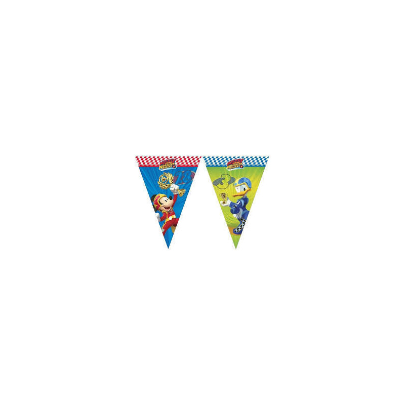 Bandeirinhas Triangulares 2.3cm Mickey Roadster Racers