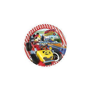 8 Pratos 23cm Mickey Roadster Racers
