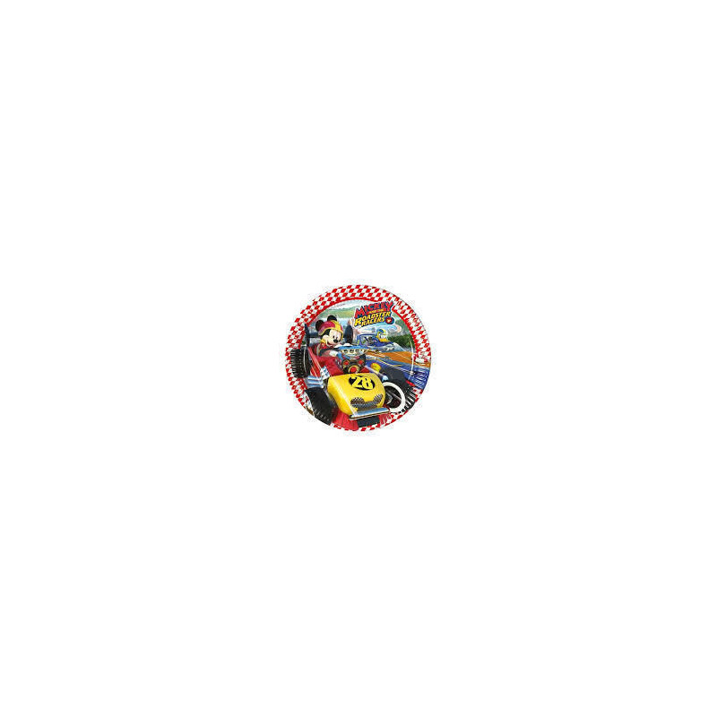 8 Pratos 23cm Mickey Roadster Racers