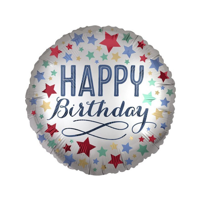 Balão Standard birthday satin stars