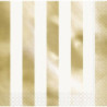 16 Guardanapos 33 x 33 cm - riscas dourado metalizado