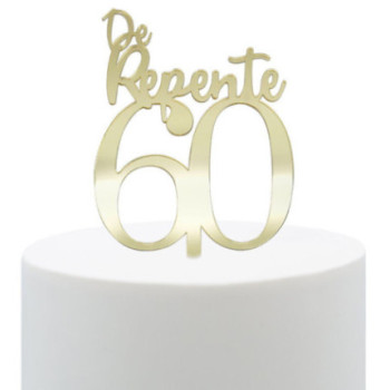 topper acrilico ouro de repente 60