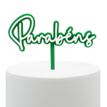 topper acrilico  parabens verde escuro& branco