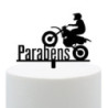 topper acrilico preto parabens motocross