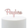 topper acrilico rosa gold parabens 11cm