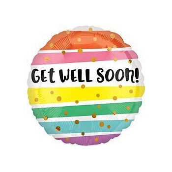 foil get well soon bold stripes 17"