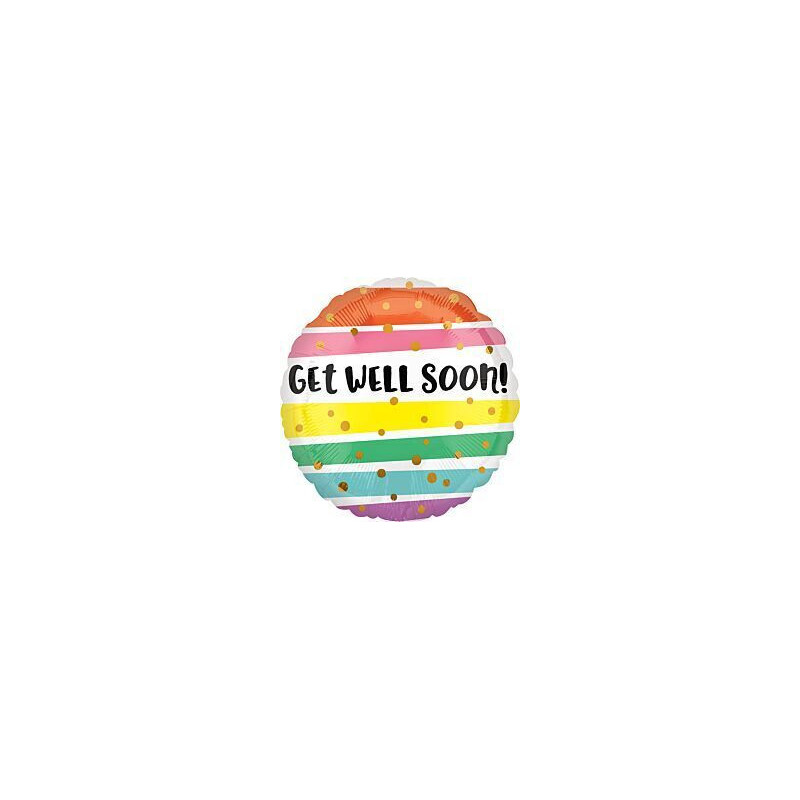 foil get well soon bold stripes 17"