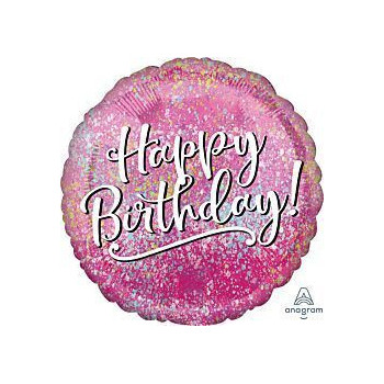balão foil birthday pink fabulous 17"