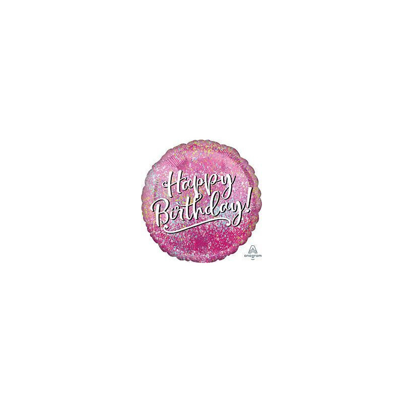 balão foil birthday pink fabulous 17"