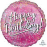 balão foil birthday pink fabulous 17"